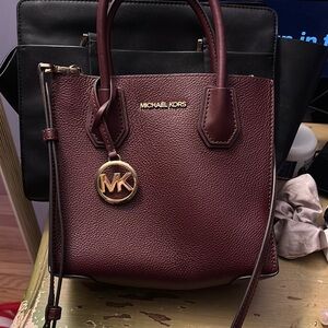 Michael Kors Burgundy Leather Tote Bag